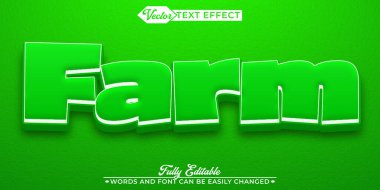 Çizgi film Yeşil Çiftlik Vektörü Düzenlenebilir Metin Efekti Şablonu