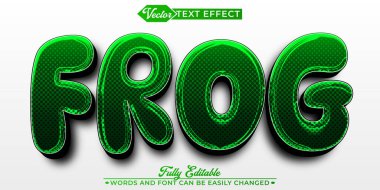 Cartoon Green Animal Frog Vector Editable Text Effect Template