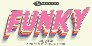 Pembe Funky Vektör Düzenlenebilir Metin Efekti Şablonu