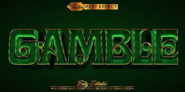 Yeşil Gamble Vektör Düzenlenebilir Metin Efekti Şablonu