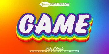 Çizgi film Renkli Oyun Vektörü Düzenlenebilir Metin Efekti Şablonu