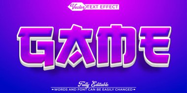 Çizgi film Mor Oyun Düzenlenebilir Metin Efekti Şablonu