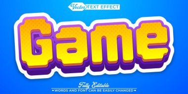 Piksel Mavi ve Sarı Oyun Düzenlenebilir Metin Efekti Şablonu