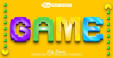 Çizgi film Oyunu Vektör Düzenlenebilir Metin Efekti Şablonu