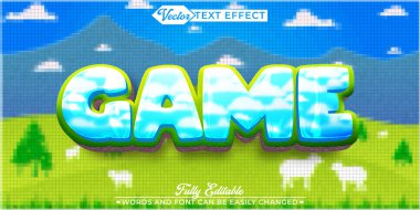 Piksel Craft Oyun Vektörü Düzenlenebilir Metin Efekti Şablonu