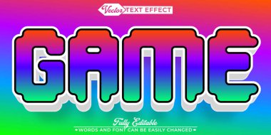  Piksel Oyun Vektörü Düzenlenebilir Metin Efekti Şablonu