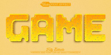  Piksel Oyun Vektörü Düzenlenebilir Metin Efekti Şablonu