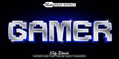 Mavi Oyuncu Vektör Düzenlenebilir Metin Efekti Şablonu