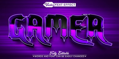 Mor Oyuncu Esport Düzenlenebilir Metin Efekti Şablonu