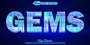  Mavi Lüks Parlak GemsVector Düzenlenebilir Metin Efekti Şablonu