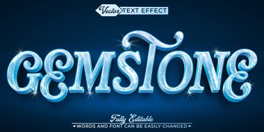 Mavi Lüks Parlak Gemstone Vektör Düzenlenebilir Metin Efekti Şablonu