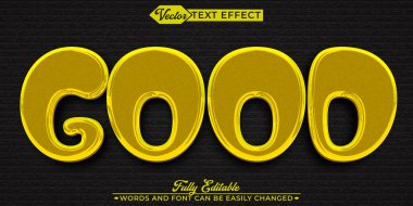 Sarı İyi Vektör Düzenlenebilir Metin Efekti Şablonu