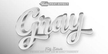 Zarif Gri Vektör Düzenlenebilir Metin Efekti Şablonu