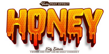  Bal Arısı Tatlı Doğal Altın Düz Düzenlenebilir Metin Efekti