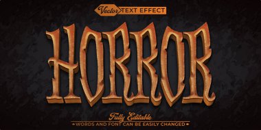 Kırmızı Korku Vektörü Düzenlenebilir Metin Efekti Şablonu