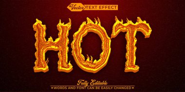Ateşle Sıcak Vektör Düzenlenebilir Metin Efekti Şablonu