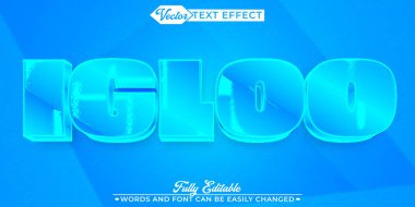 Igloo Kar Buzu Eskimo Vektör Düzenlenebilir Metin Efekti Şablonu