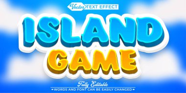 Çizgi film Adası Oyun Vektörü Düzenlenebilir Metin Efekti Şablonu