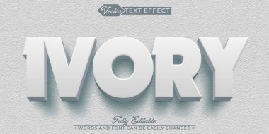 Fildişi Vektörü Düzenlenebilir Metin Efekti Şablonu