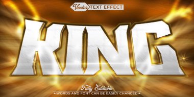 Efsanevi Parlak Kral Vektör Düzenlenebilir Metin Efekti Şablonu