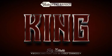 Kırmızı Kral Krallığı Vektör Düzenlenebilir Metin Efekti Şablonu