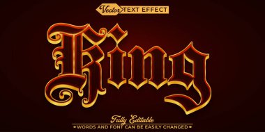 Kırmızı Kral Krallığı Vektör Düzenlenebilir Metin Efekti Şablonu