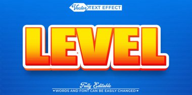Piksel Sarı Turuncu Seviye Vektör Düzenlenebilir Metin Efekti Şablonu