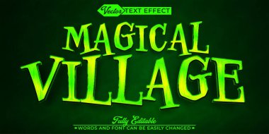 Ürkütücü Sihirli Köy Düzenlenebilir Metin Efekti Şablonu