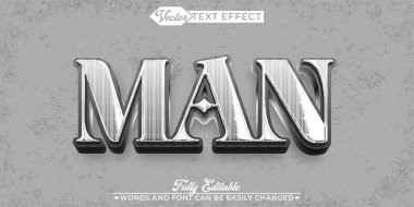 Man Suit Vektör Düzenlenebilir Metin Efekti Şablonu