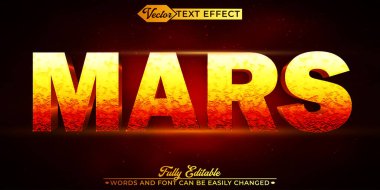 Turuncu Uzay Gezegeni Mars Vektör Düzenlenebilir Metin Efekti Şablonu