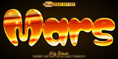  Mars Gezegeni Uzaylı Uzay Kozmik Kırmızı Tamamen Düzenlenebilir Metin Efekti T