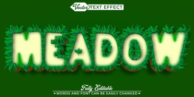 Meadow Vektör Düzenlenebilir Metin Efekti Şablonu