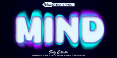 Renkli Zihin Vektörü Düzenlenebilir Metin Efekti Şablonu