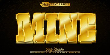 Çizgi film Altın Mayın Vektörü Düzenlenebilir Metin Efekti Şablonu