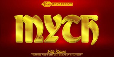 Eski Efsane Vektör Düzenlenebilir Metin Efekti Şablonu