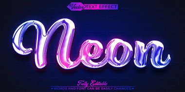 Neon Kulübü Vektör Düzenlenebilir Metin Efekti Şablonu