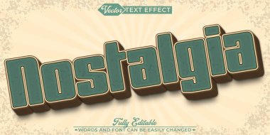 En Eski Eskimiş Nostalji Vektör Düzenlenebilir Metin Efekti Şablonu