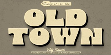 Eski Şehir Vektörü Düzenlenebilir Metin Efekti Şablonu