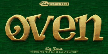 Yeşil Fırın Vektörü Düzenlenebilir Metin Efekti Şablonu