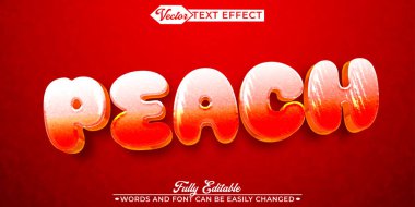 Fresh Fruit Peach Vector Editable Text Effect Template