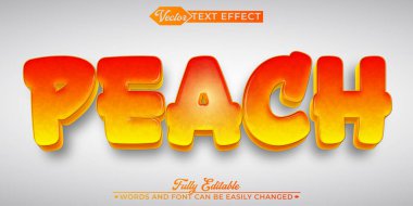 Fresh Fruit Peach Vector Editable Text Effect Template