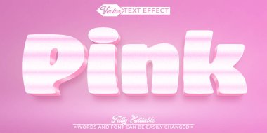 Pembe Vektör Düzenlenebilir Metin Efekti Şablonu