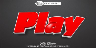 Çizgi film Kırmızı Oyun Vektörü Düzenlenebilir Metin Efekti Şablonu