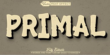 İlkel Vektör Düzenlenebilir Metin Efekti Şablonu