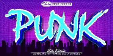 Punk Vektör Düzenlenebilir Metin Efekti Şablonu