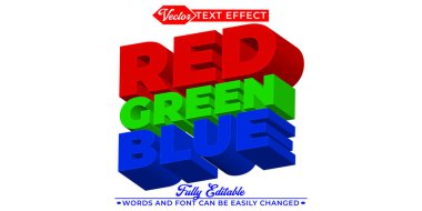 RGB Blok Vektörü Düzenlenebilir Metin Efekti Şablonu
