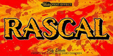 Turuncu Rascal Getto Vektör Düzenlenebilir Metin Efekti Şablonu