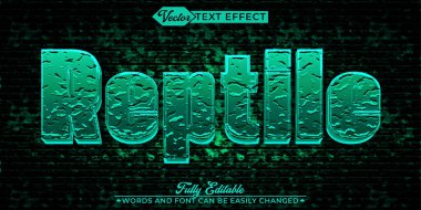 Sürüngen Cilt Vektörü Düzenlenebilir Metin Efekti Şablonu