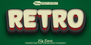 Vintage 80 'in Retro Vektör Düzenlenebilir Metin Efekti Şablonu