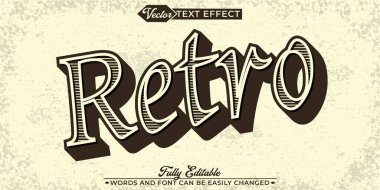 Vintage 80 'in Retro Vektör Düzenlenebilir Metin Efekti Şablonu